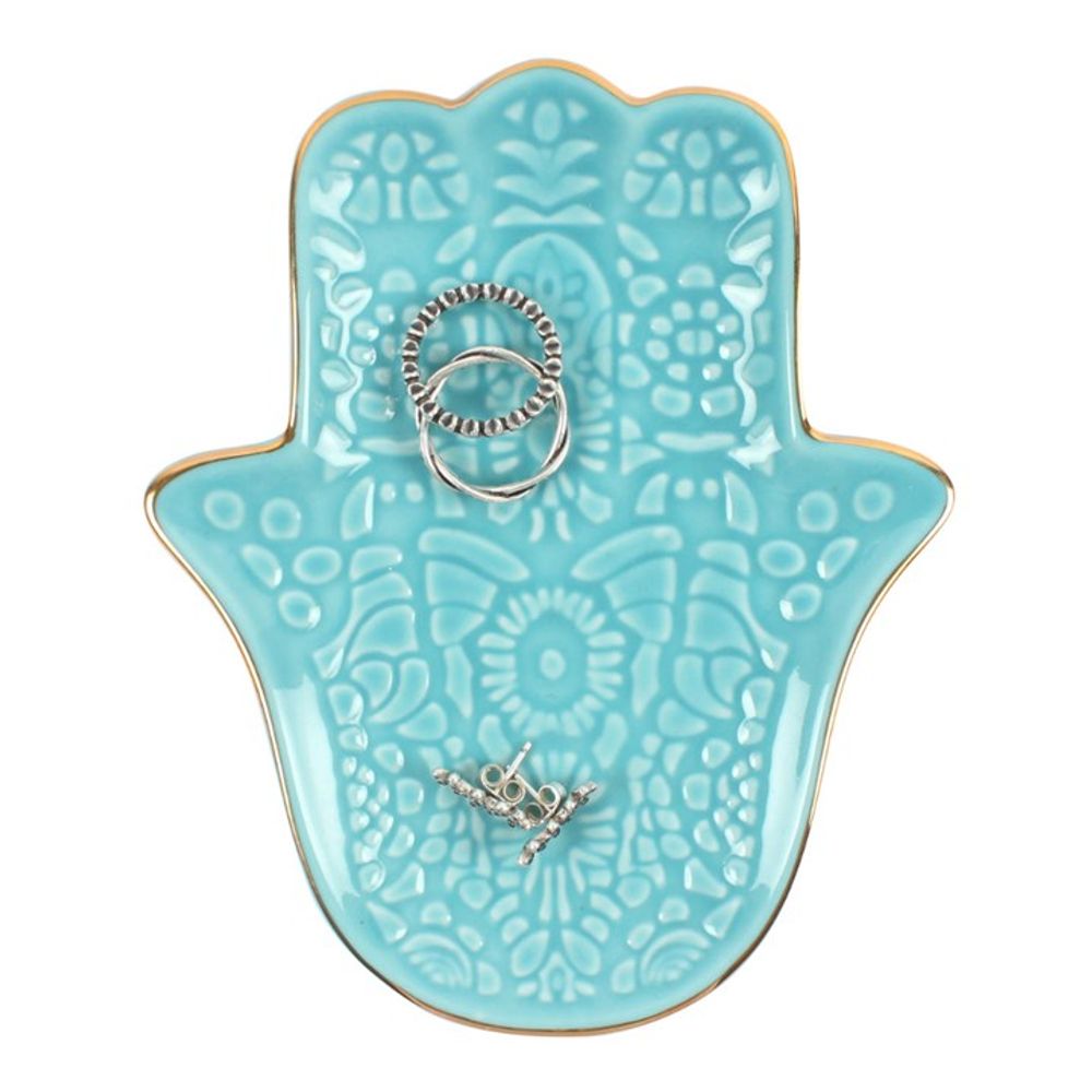 Turquoise Hamsa Hand Jewellery Dish: 2 - By Gift Moments
