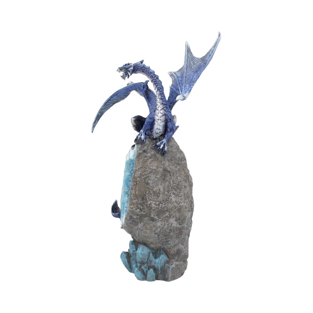 Cobalt Custodian Fantasy Blue Dragon Sitting On A Geode