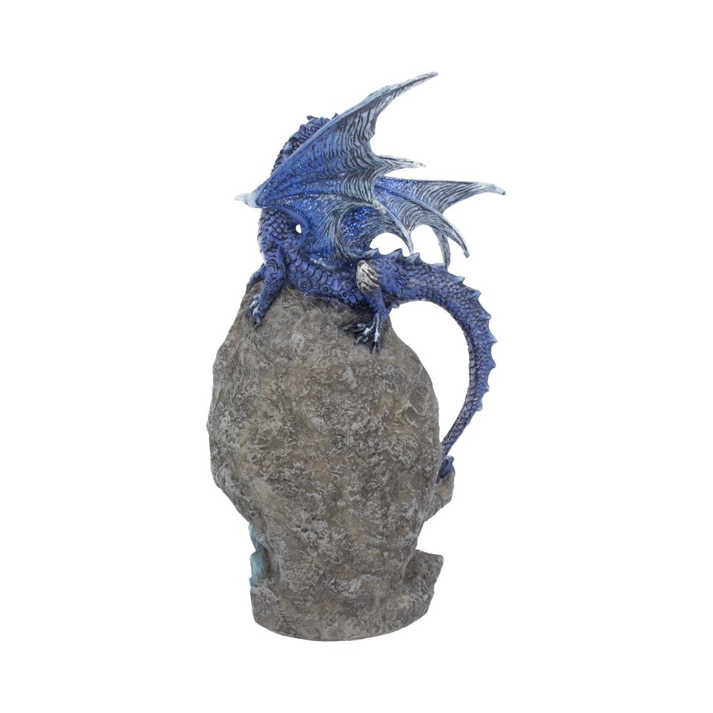 Cobalt Custodian Fantasy Blue Dragon Sitting On A Geode