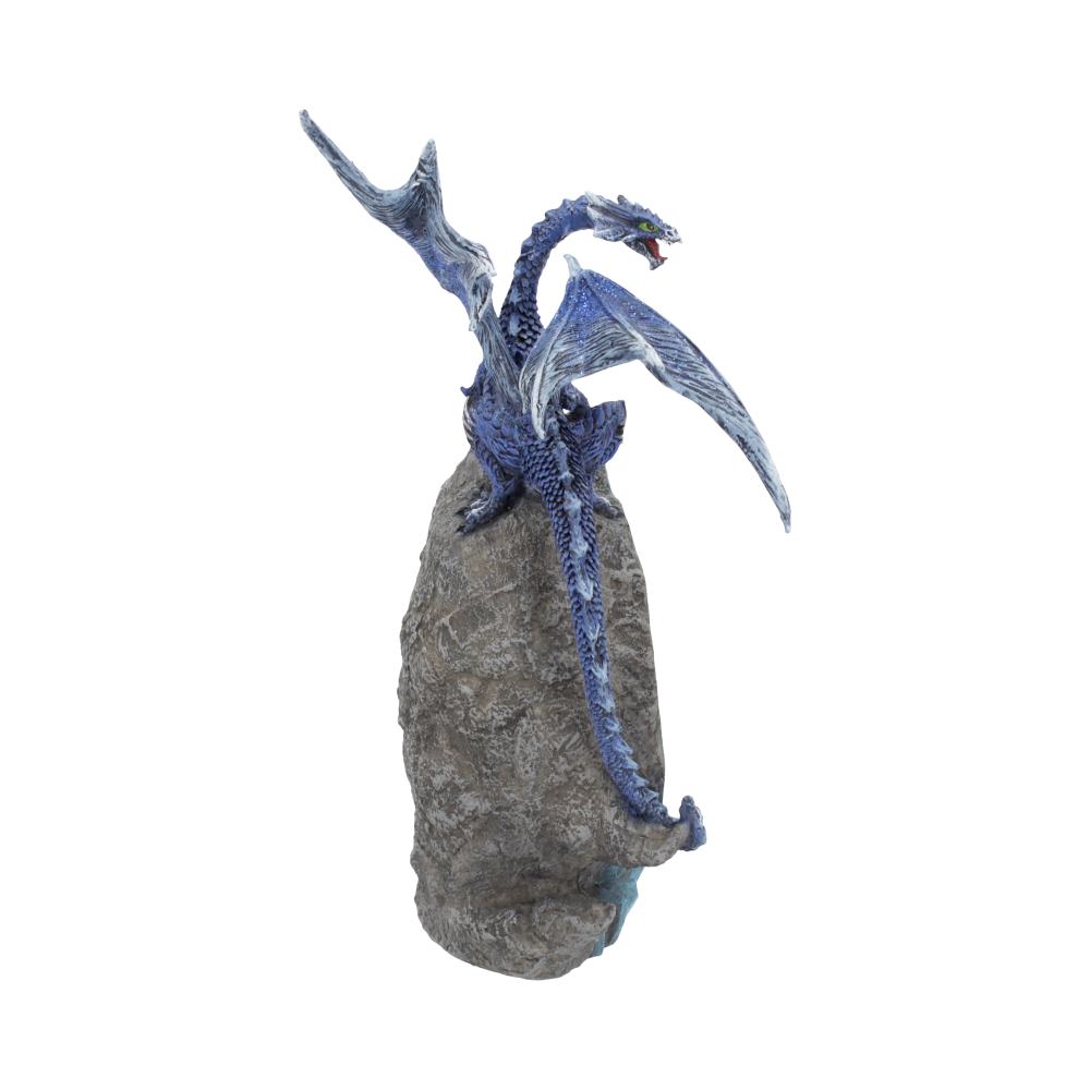 Cobalt Custodian Fantasy Blue Dragon Sitting On A Geode