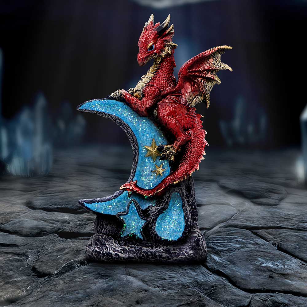 Lunar Perch Decorative Dragon Resin Figurine