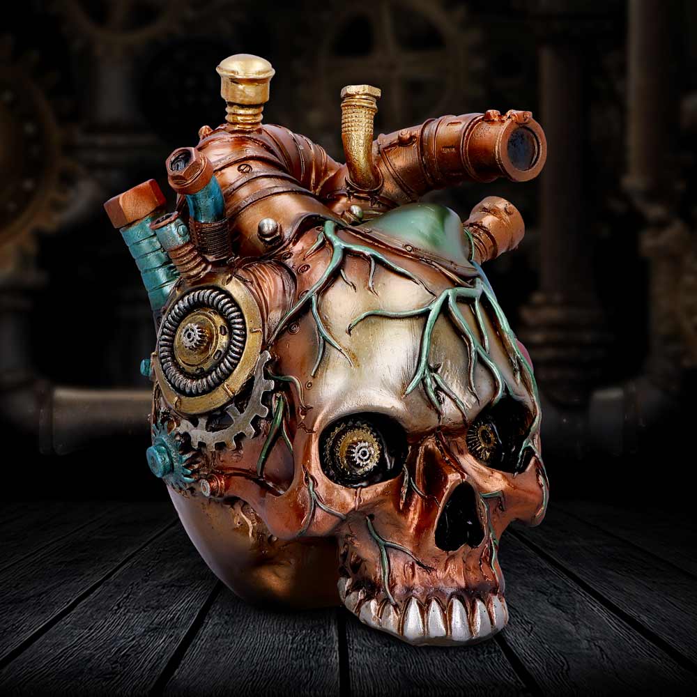 Cardiac Cranium Steampunk Skull 17.5cm