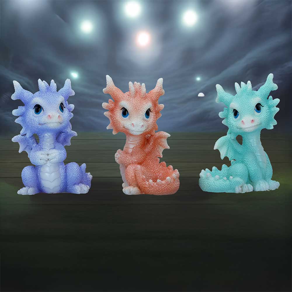 Coralscale Hatchling Dragon Figurines Set of 3 9cm - Shop Figurines Small (Under 15cm) At Gift Moments - 1