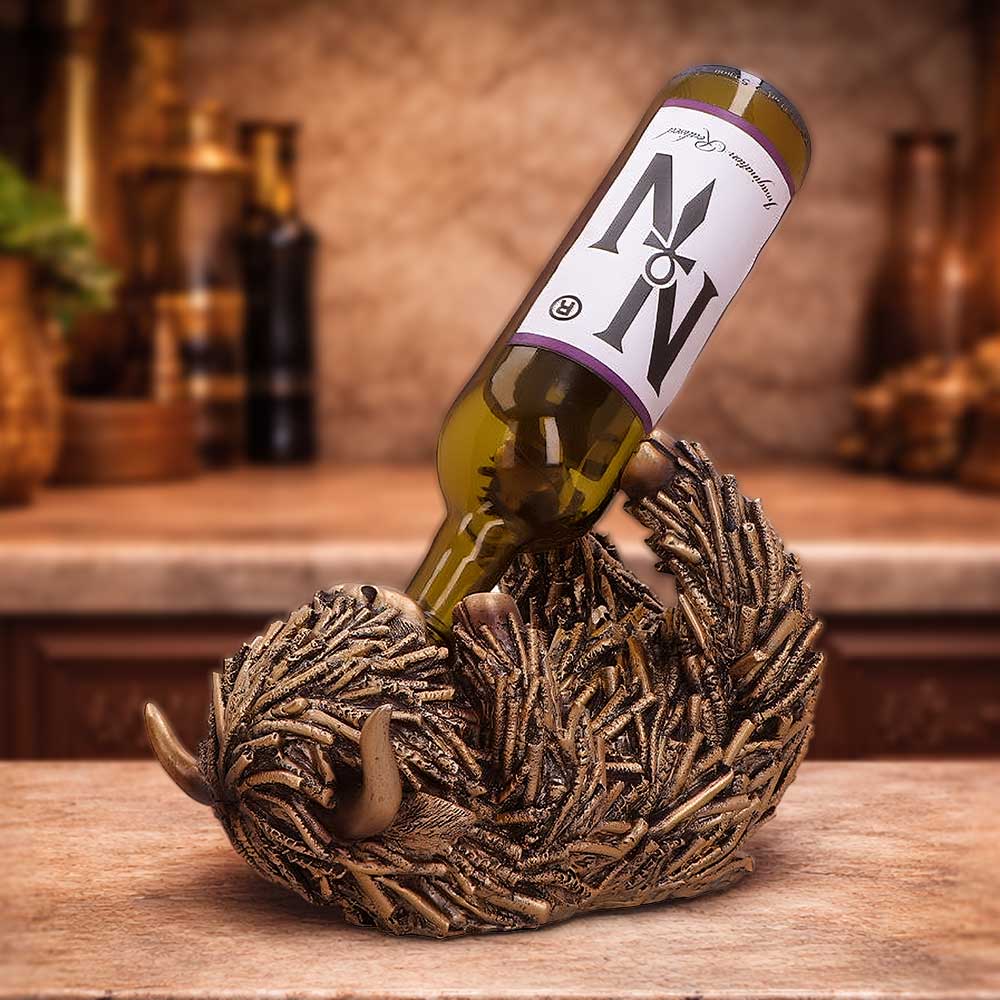 Gold Highland Cow Wine Holder 17.8cm - Shop Guzzlers & Wine Bottle Holders At Gift Moments - 1