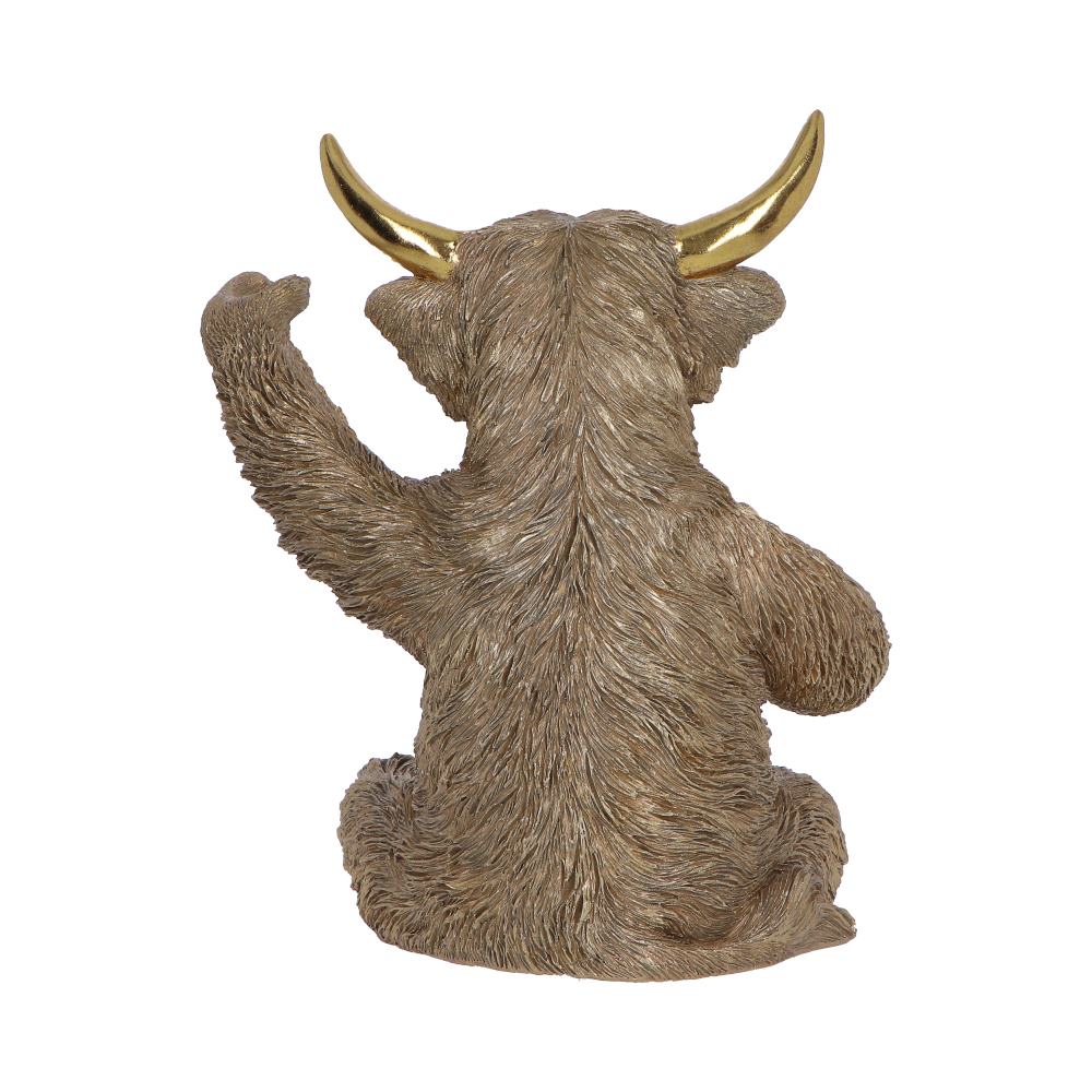 Gold Highland Cow Wine Bottle Holder 26.8cm - Shop Guzzlers & Wine Bottle Holders At Gift Moments - 4