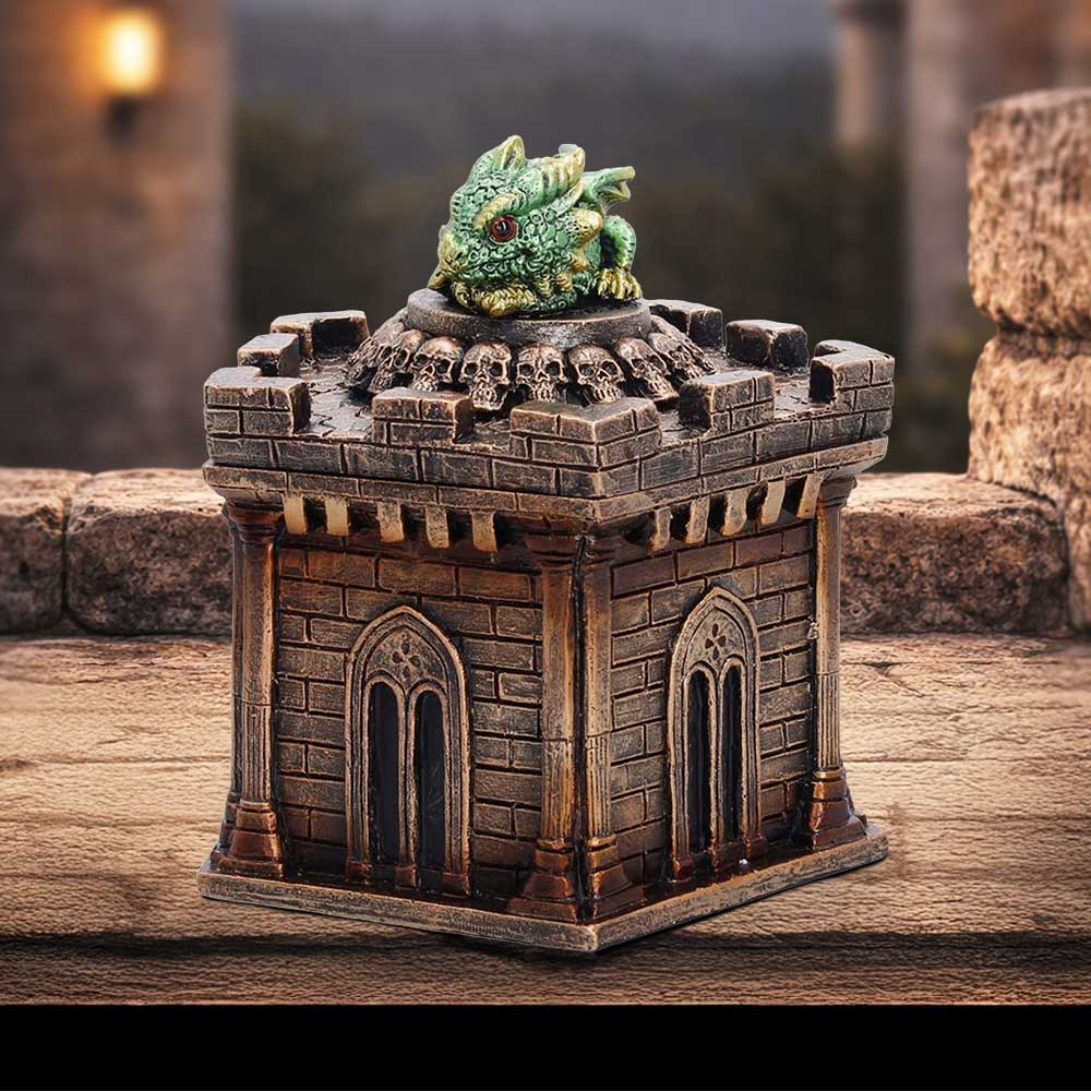 Green Dragon on Castle Crypt Box 12.5cm - Shop Boxes At Gift Moments - 1