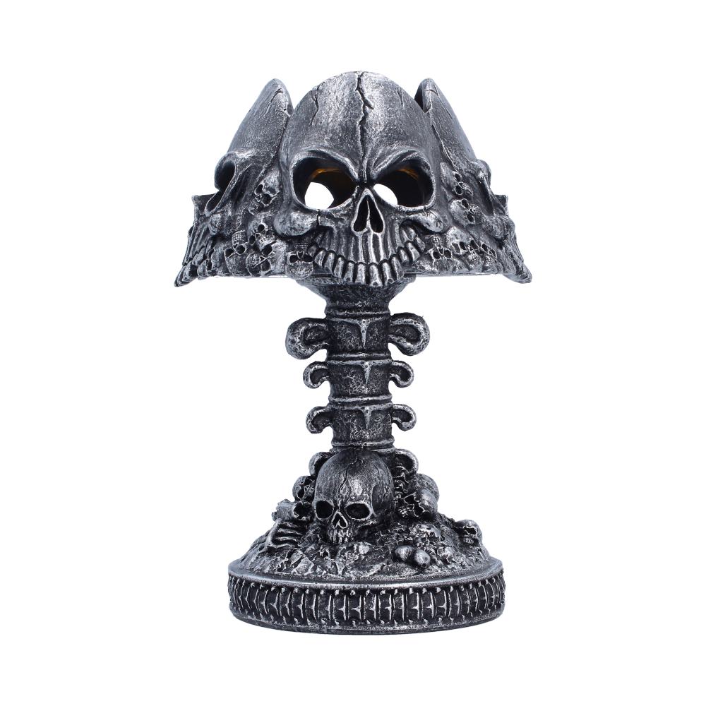Gothic Skull Lamp Silver 22.6cm - Shop Lamps At Gift Moments - 2
