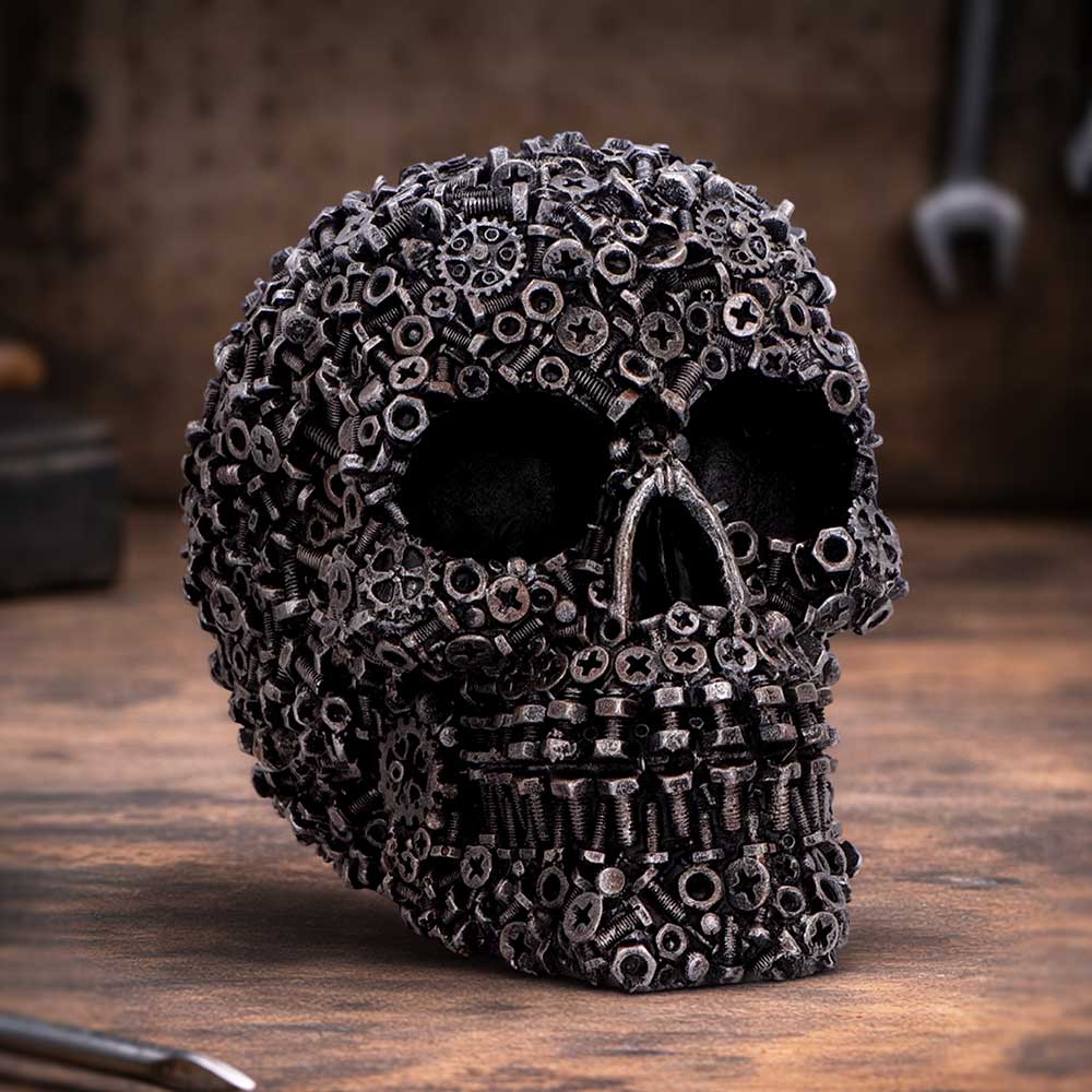 Screwed Skull Figurine 12cm - Shop Figurines Medium (15-29cm) At Gift Moments - 1