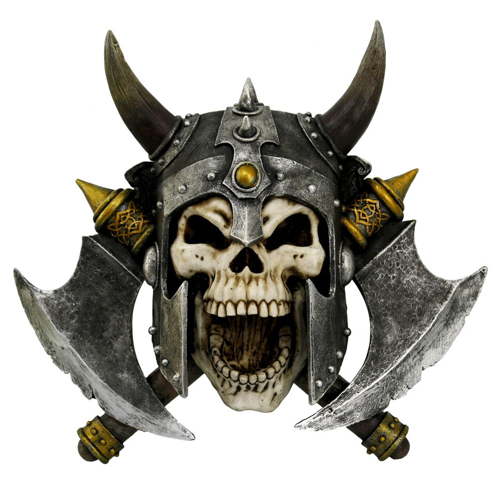 Valhalla’s Vengeance Skeleton Viking Wall Plaque: 2 - Wall Hanging Sculptures By Gift Moments
