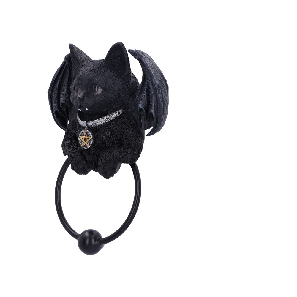 Vampuss Black Bat Cat Door Knocker 20cm: 3 - Door Knockers By Gift Moments