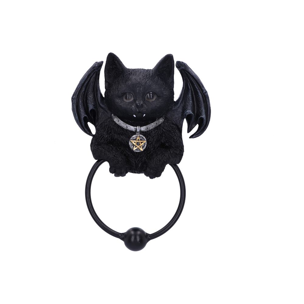 Vampuss Black Bat Cat Door Knocker 20cm: 2 - Door Knockers By Gift Moments