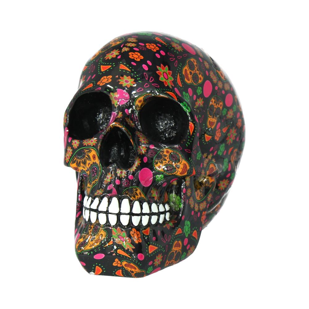 Viva! Day of the Dead Print Skull 19cm: 3 - Figurines Medium (15-29cm) By Gift Moments