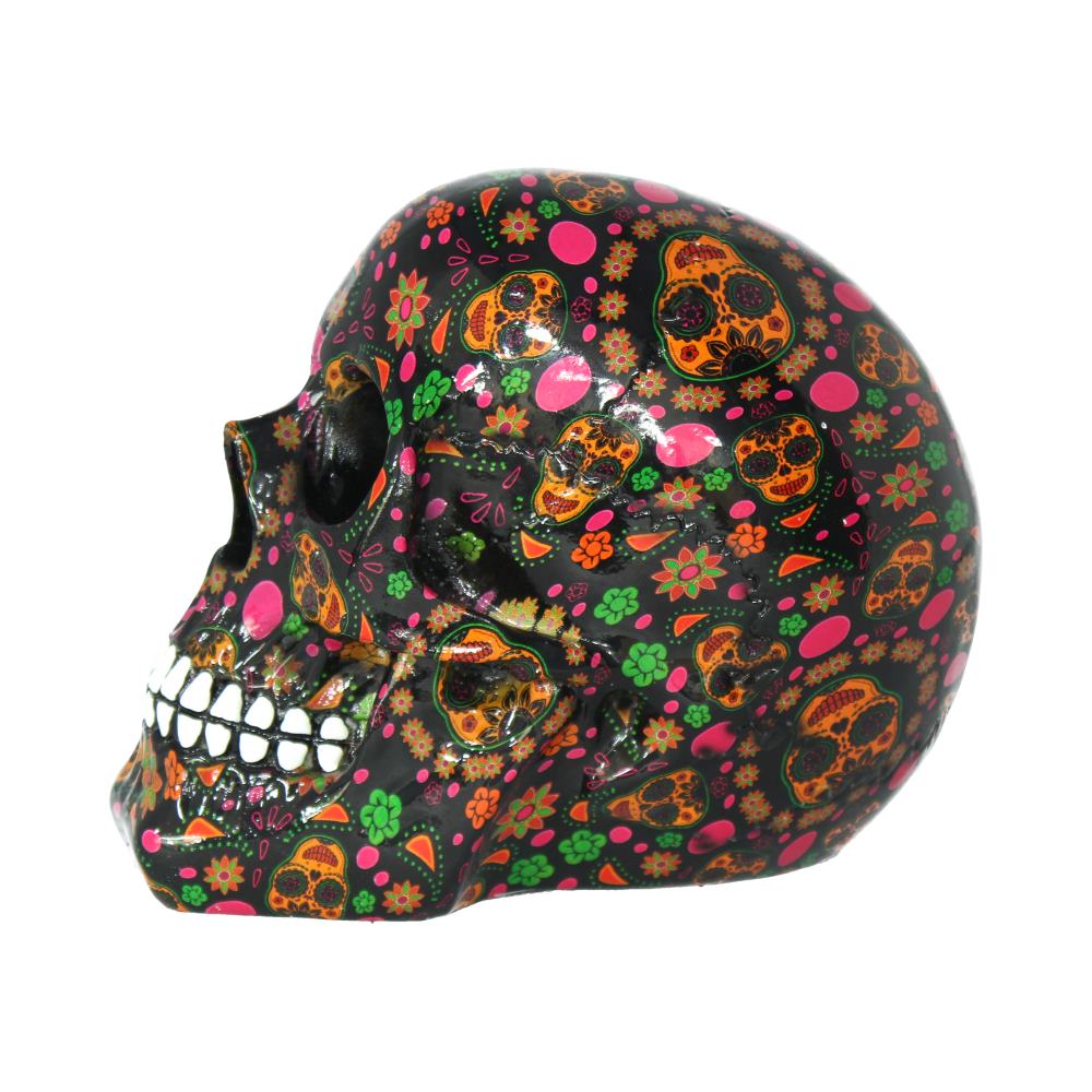 Viva! Day of the Dead Print Skull 19cm: 4 - Figurines Medium (15-29cm) By Gift Moments