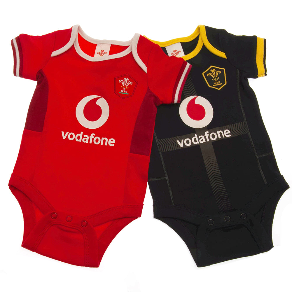Wales RU 2 Pack Bodysuit 0/3 mths SP: 1 - Baby Clothing By Gift Moments