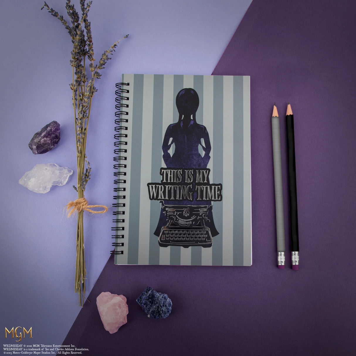 Soft cover Notebook Wednesday this is my writing time purple