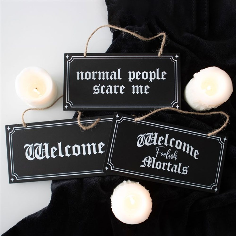 Welcome Foolish Mortals Hanging Sign: 5 - Signs & Plaques By Gift Moments