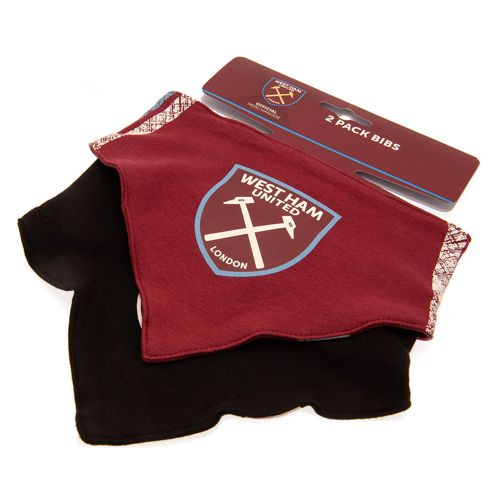 West Ham United FC 2 Pack Bibs ST: 4 - Baby Clothing By West Ham United