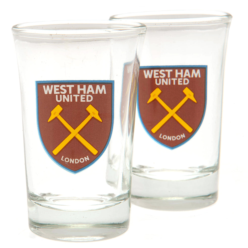 West Ham United FC 2pk Shot Glass Set - Shop Glassware At Gift Moments - 2
