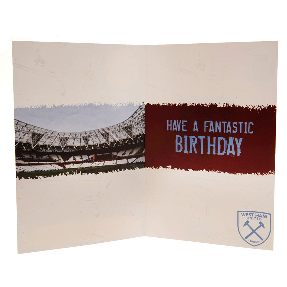 West Ham United FC Birthday Card With Stickers: 3 - Greeting Cards By West Ham United