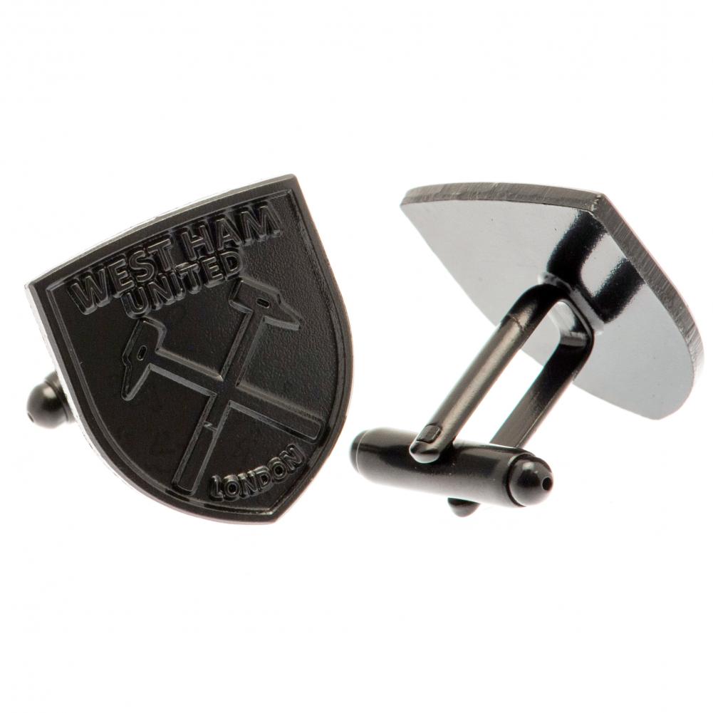 West Ham United FC Black IP Cufflinks: 2 - Cufflinks & Tie Slides By West Ham United