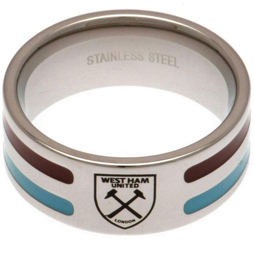 West Ham United FC Colour Stripe Ring Small: 1 - Jewellery By West Ham United