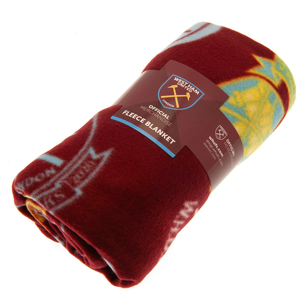 West Ham United FC Historic Crests Fleece Blanket - Shop Blankets At Gift Moments - 1