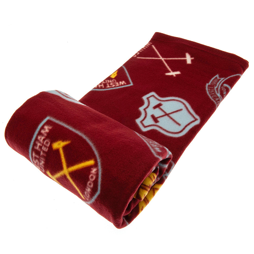 West Ham United FC Historic Crests Fleece Blanket - Shop Blankets At Gift Moments - 2