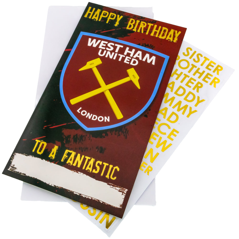 West Ham United FC Personalised Birthday Card: 1 Greeting Cards By West Ham United