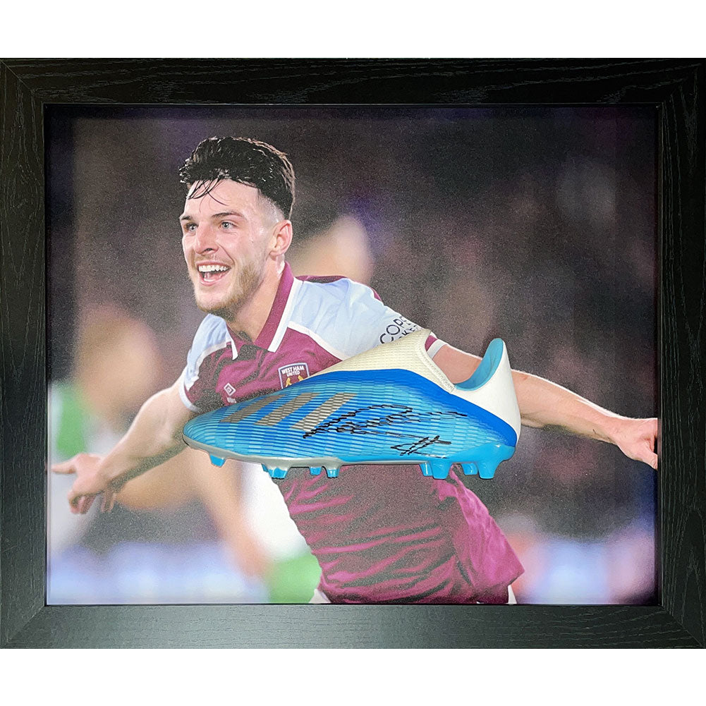 West Ham United FC Rice Signed Boot (Framed): 1 - Signed Memorabilia By West Ham United