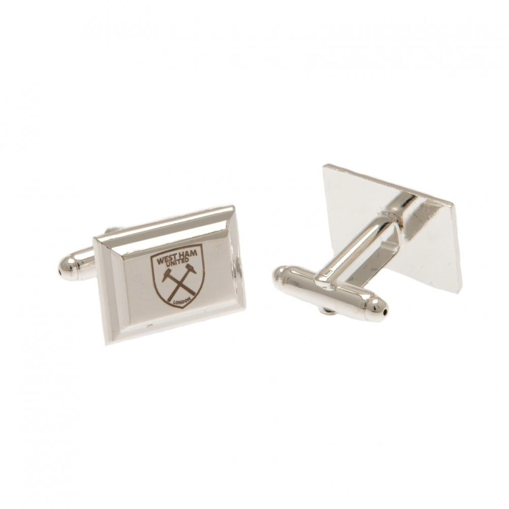 West Ham United FC Silver Plated Cufflinks: 2 - Cufflinks & Tie Slides By West Ham United