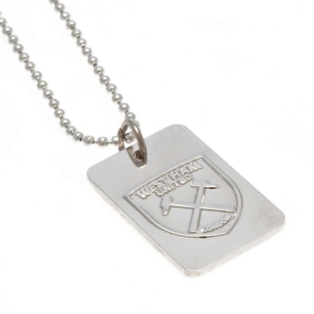 West Ham United FC Silver Plated Dog Tag & Chain - Shop Jewellery At Gift Moments - 2