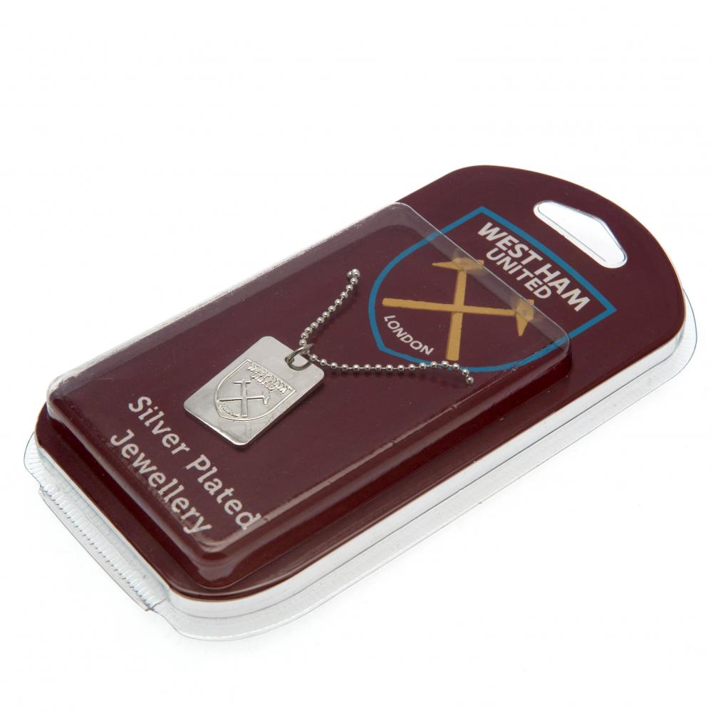 West Ham United FC Silver Plated Dog Tag & Chain - Shop Jewellery At Gift Moments - 1