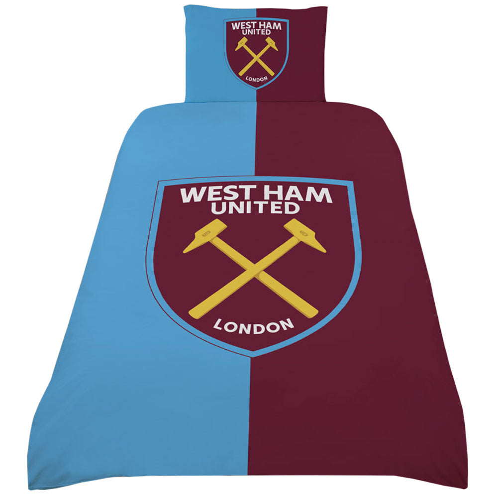 West Ham United FC Colour Split Single Duvet Set: 1 - Bedroom By West Ham United