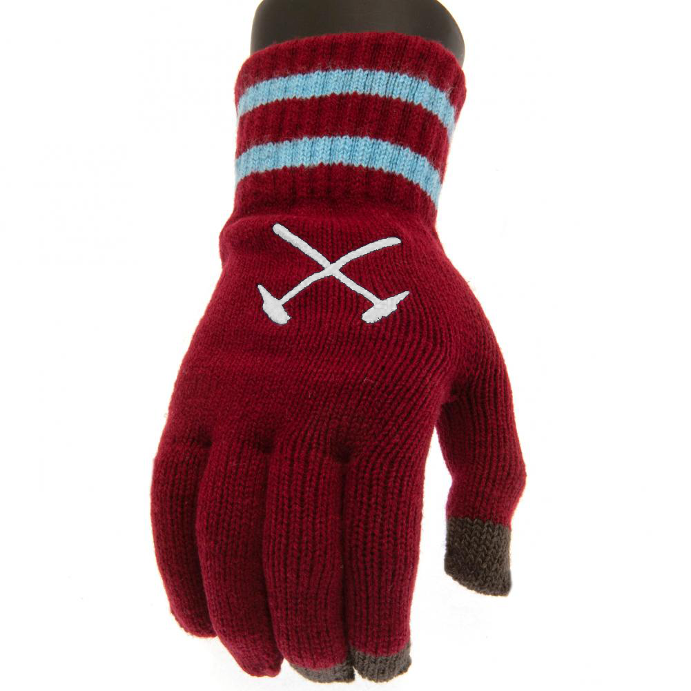 West Ham United FC Touchscreen Knitted Gloves Youths: 2 - Gloves By West Ham United