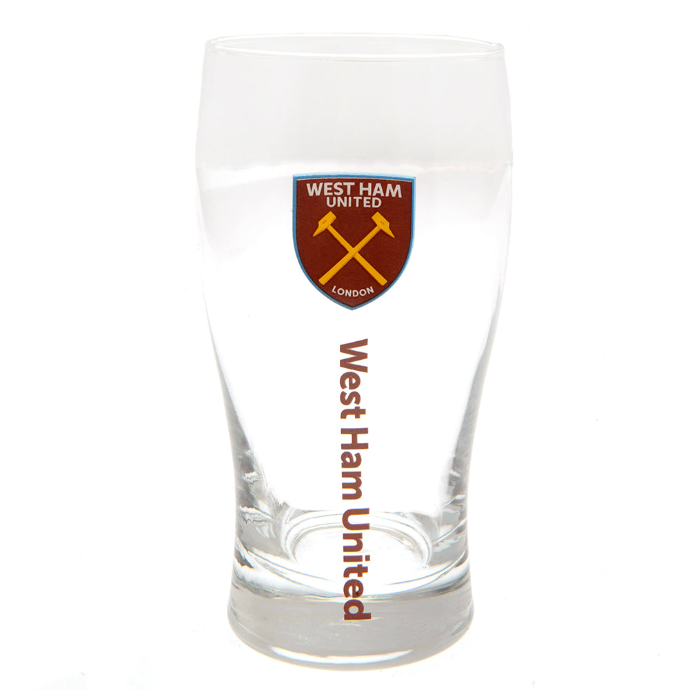 West Ham United FC Tulip Pint Glass - Shop Glassware At Gift Moments - 1