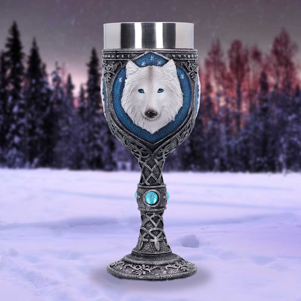 White Winter Ghost Wolf Wine Glass Goblet: 1 - Goblets & Chalices By Gift Moments