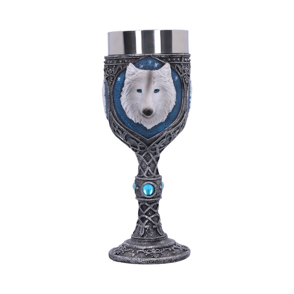 White Winter Ghost Wolf Wine Glass Goblet: 4 - Goblets & Chalices By Gift Moments