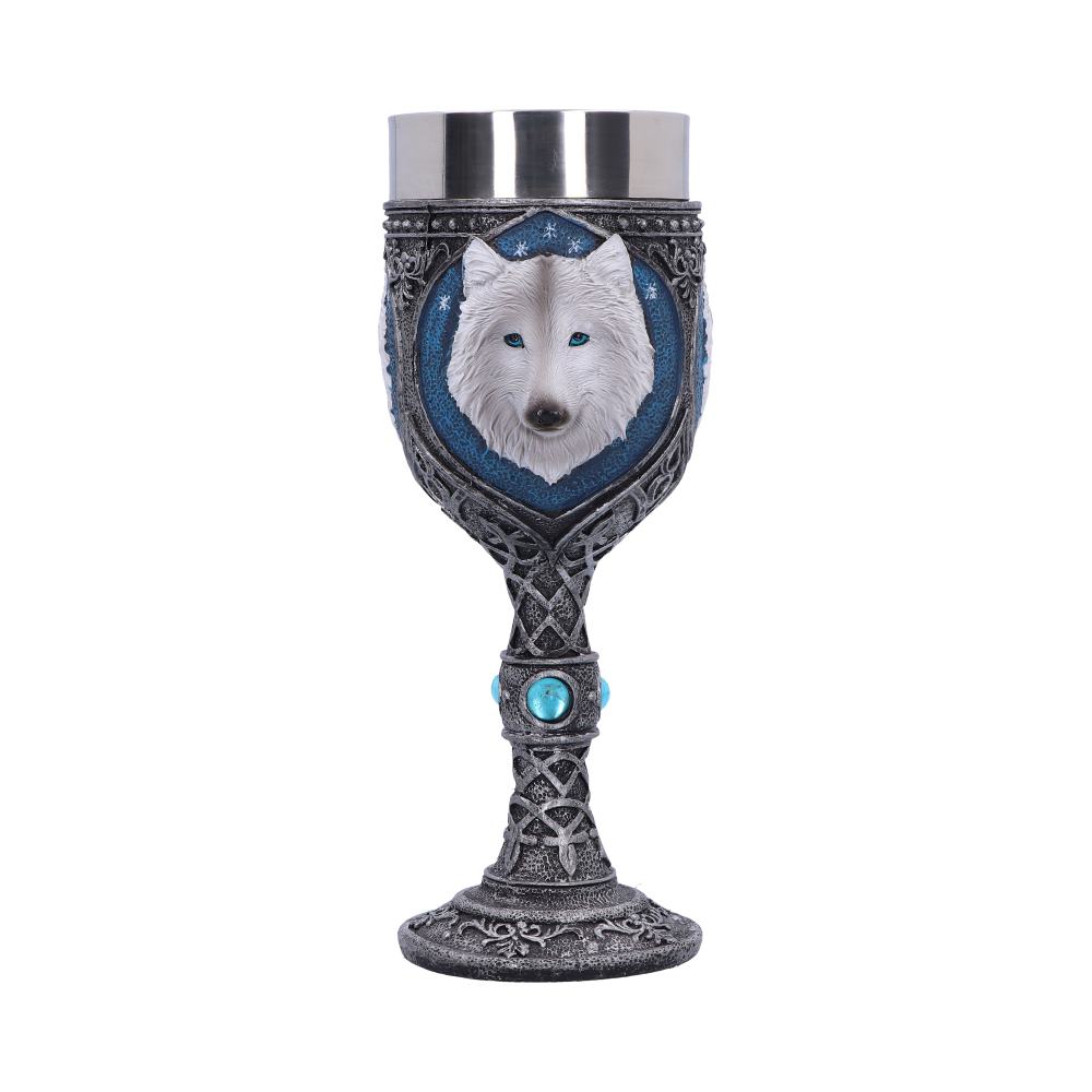 White Winter Ghost Wolf Wine Glass Goblet: 2 - Goblets & Chalices By Gift Moments
