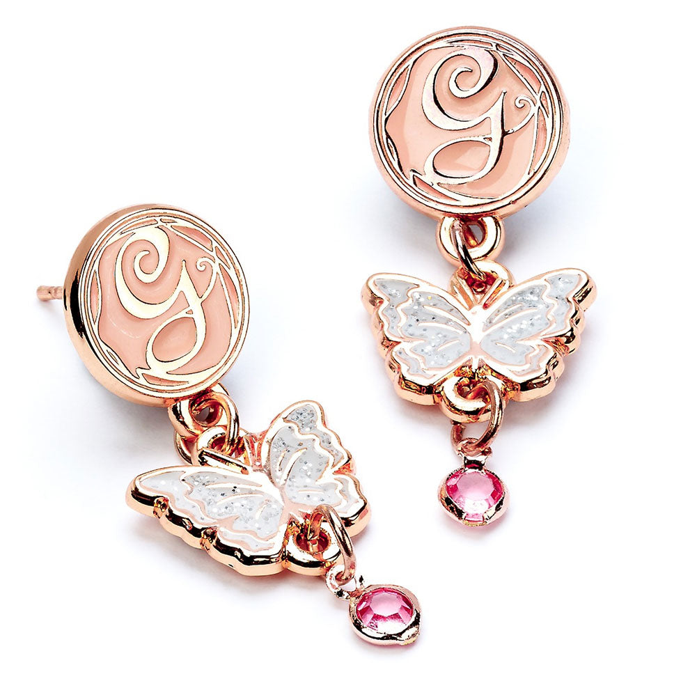 Wicked Rose Gold Plated Glinda Butterfly Drop Earrings: 2 - Jewellery By Wicked