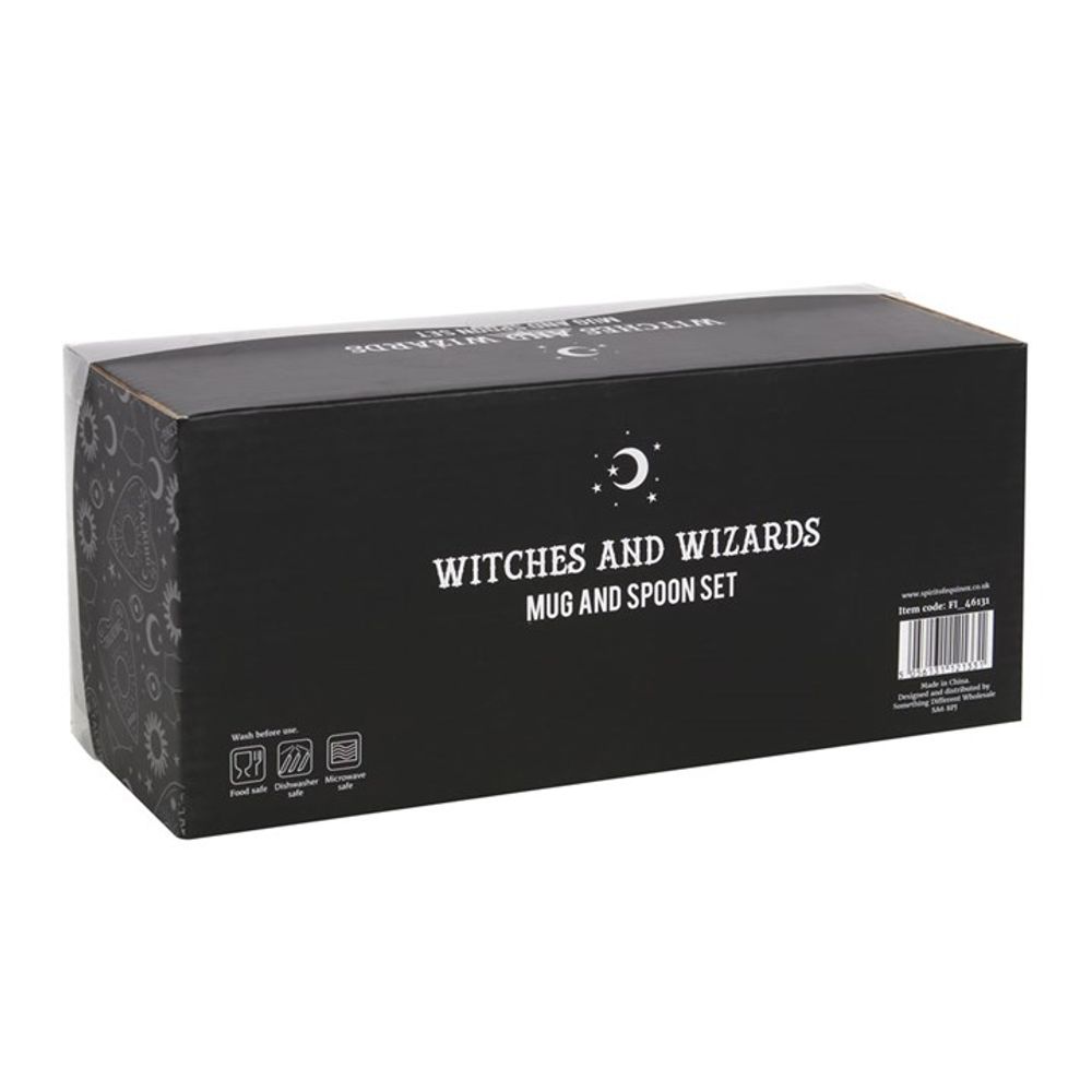 Witch and Wizard Couples Mug and Spoon Set: 4 - Mugs By Gift Moments