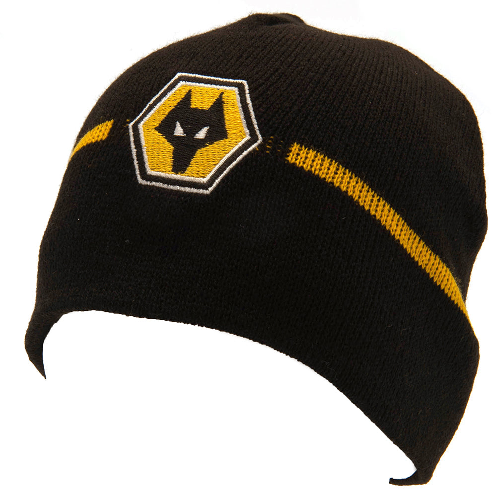 Wolverhampton Wanderers FC Stripe Beanie - Shop Caps & Hats At Gift Moments - 1