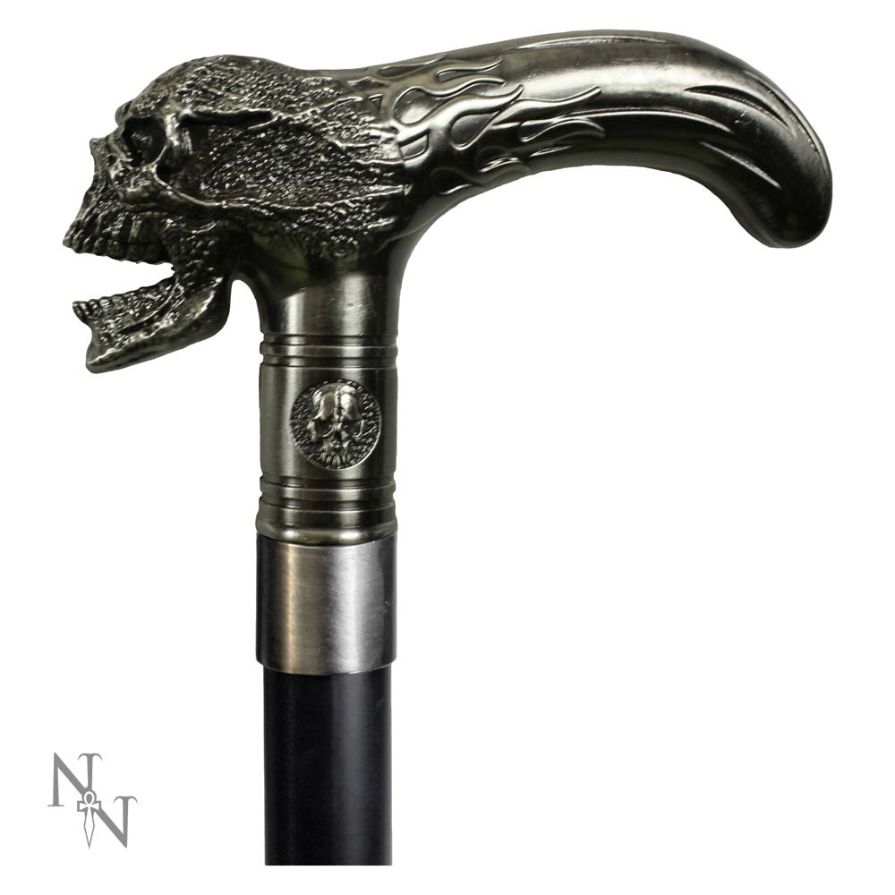 Xenocane Flamed Skull Swaggering Cane 89cm: 2 - Swaggering Canes By Gift Moments