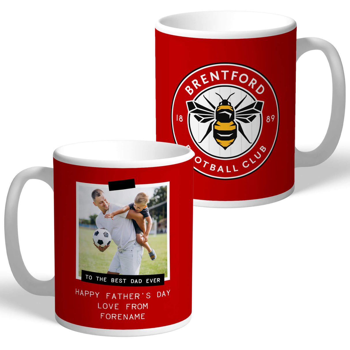 Personalised Brentford FC Father's Day Photo Mug