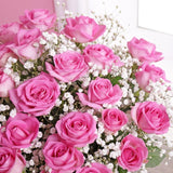 24 Pink Roses & Gypsophila Bouquet - Gift Moments