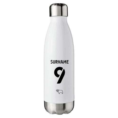 Personalised Derby County Back of Shirt Insulated Water Bottle