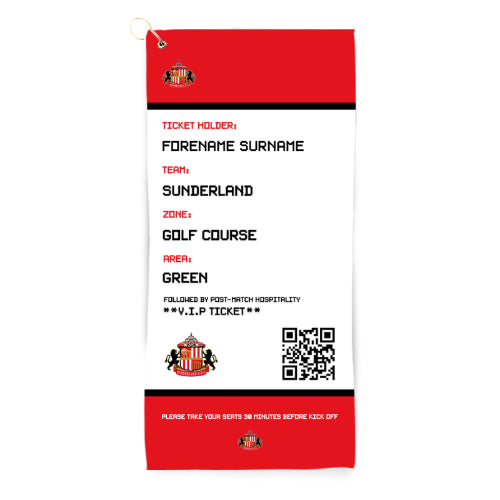 Personalised Sunderland AFC Ticket Golf Towel