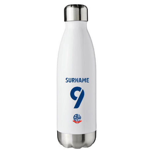 Personalised Bolton Wanderers FC Back of Shirt Insulated Water Bottle