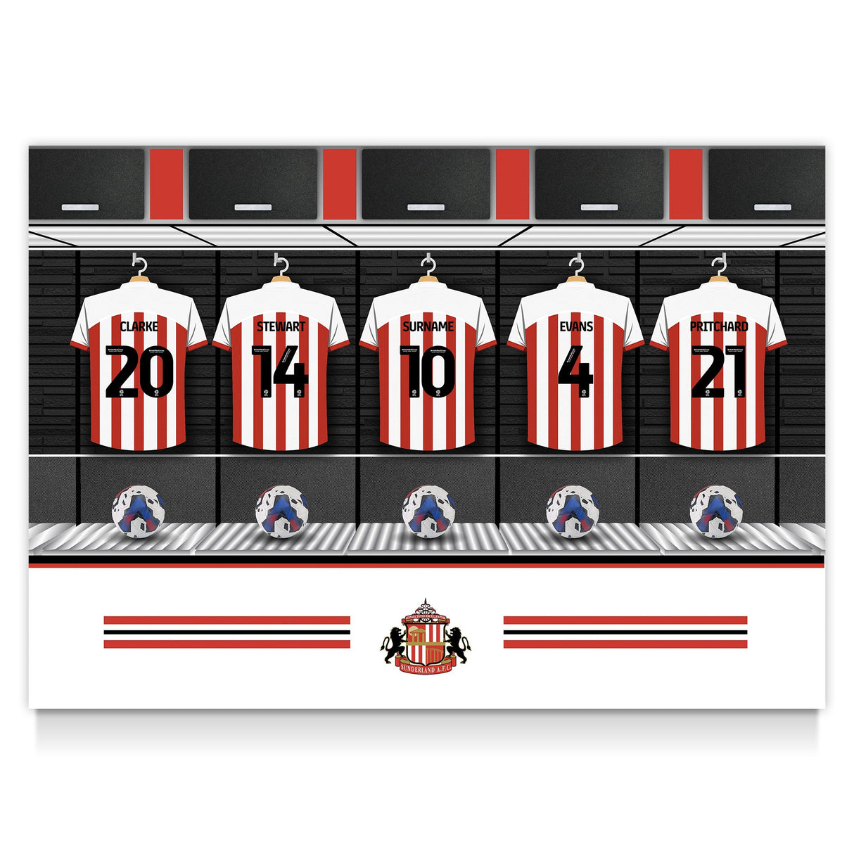 Personalised Sunderland AFC Dressing Room Poster