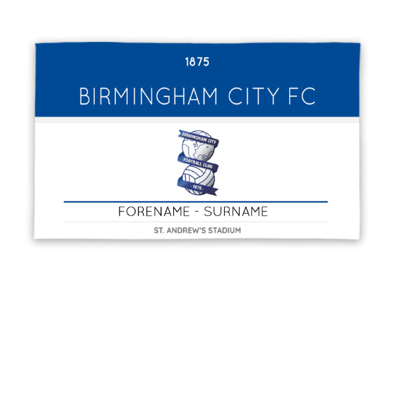 Personalised Birmingham City FC Ticket 5ft x 3ft Banner