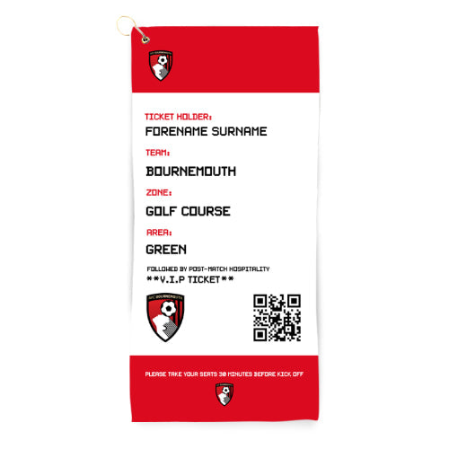 Personalised Bournemouth AFC Ticket Golf Towel
